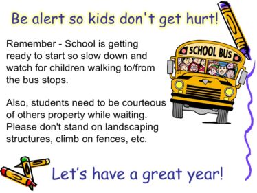 Bus stop safety BEFORE SCHOOL STARTS