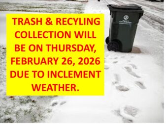 Delayed trash for inclement weather 2-26-26