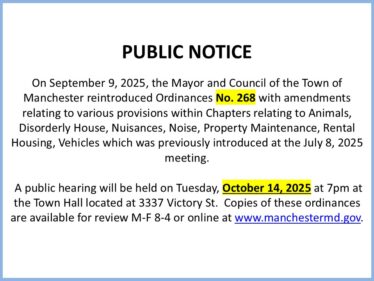 ORD 268 Reintroduction public hearing notice