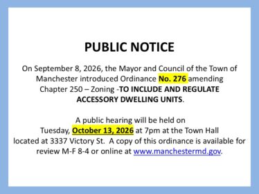 ORD 276 public hearing notice