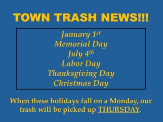 TRASH DELAYS FOR 2025
