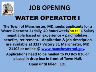WATER OPERATOR 1 JOB OPENING 1-17-24